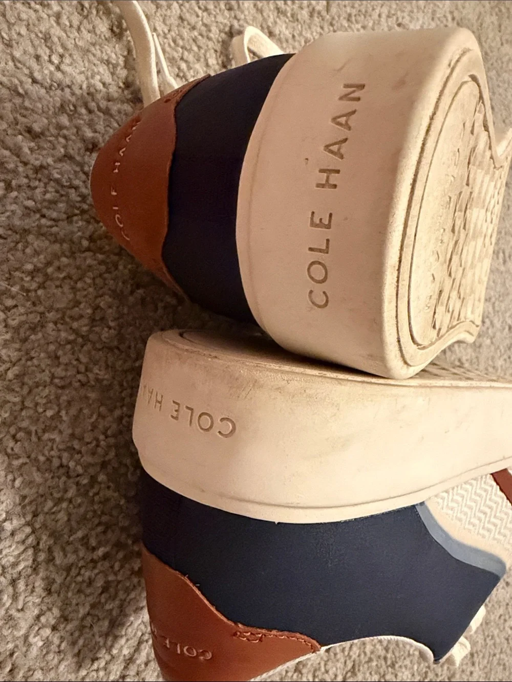 Cole Haan Cream, Navy & Brown Men’s Lightweight Sneakers